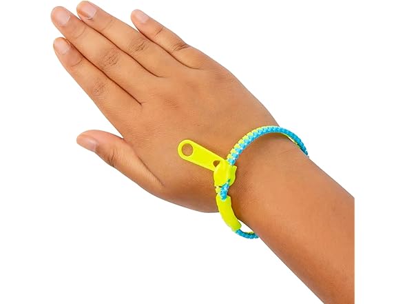 Fun Express Bright Two-Color Plastic Zipper Bracelet 12pc