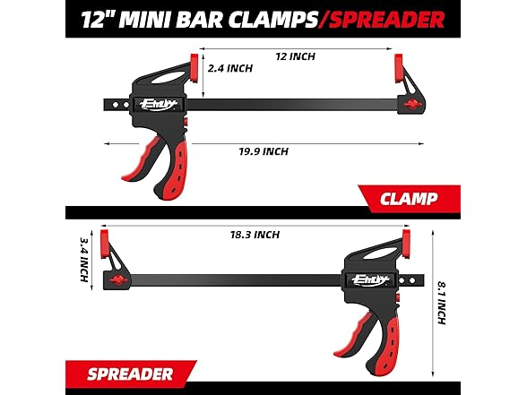 EHDY EHDY Bar Clamps for Woodworking, 12 Inc