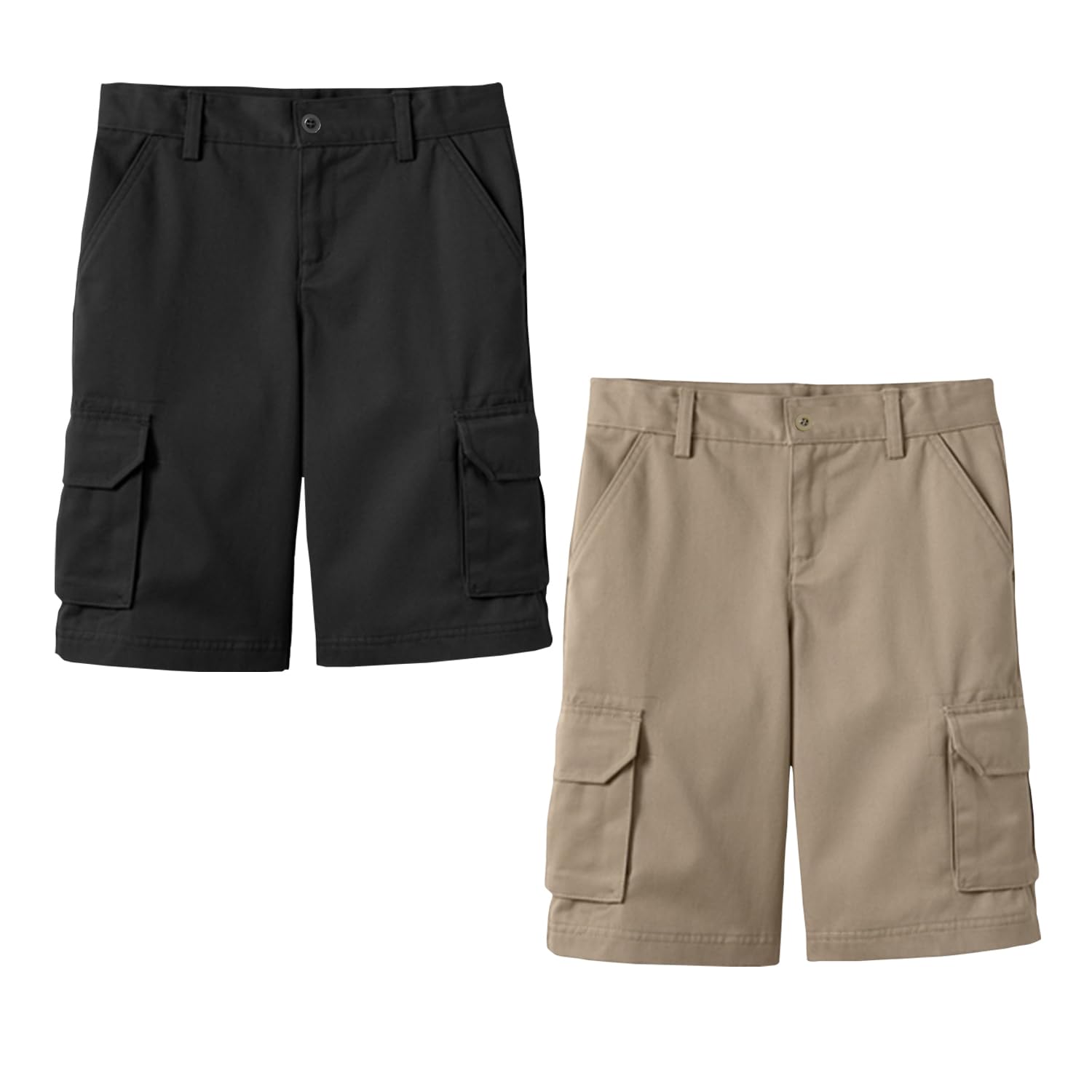 2PK Boys Stretch Cotton Cargo Shorts - Gallery 12