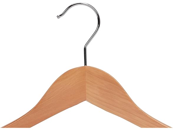 JS HANGER Wooden Suit Hangers - 6 Pack  Natural