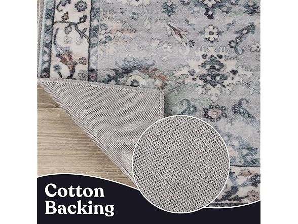 Superior 2'7"x6' Vintage Floral Border Rug