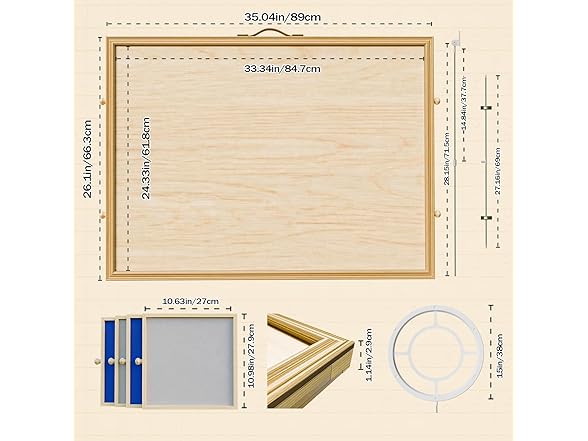 1500 Pcs Portable Jigsaw Puzzle Board with 4 Drawers and Cover, Adjustable Puzzle Table, Frame for Wall Art Display 33.3"x24.2" (Open Box)