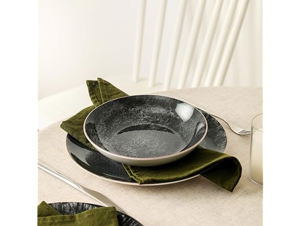Christian Siriano Onyx 12-Piece Dinnerware Set