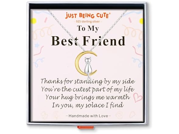 Just Being Cat Moon Necklace Best Friend
