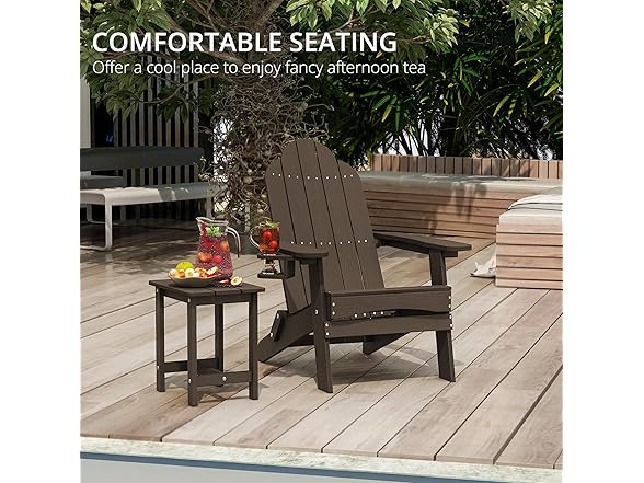 Dark Brown Folding Adirondack Chair Set of 4