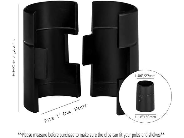 Wire Shelf Lock Clips 24pc Black