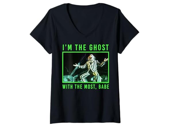 Womens Beetlejuice Ghost With The Most VNeck T-Shirt