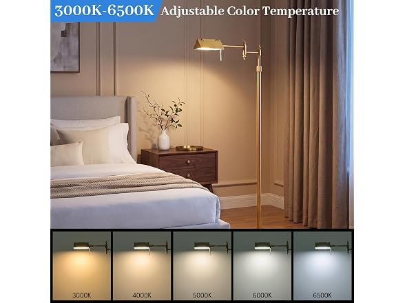 Bairth Gold Reading Floor Lamp