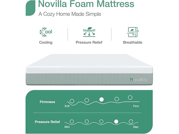 Novilla 10" King Gel Foam Mattress