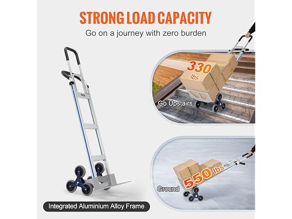 Stair Climbing Cart, 550 lbs Load Capacity