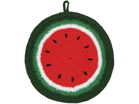 Jubilee Melon Pop Crochet Cotton Trivet 8in