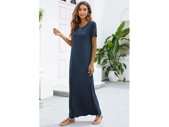 Hount Women (L) Dresses Casual Summer Maxi Pockets