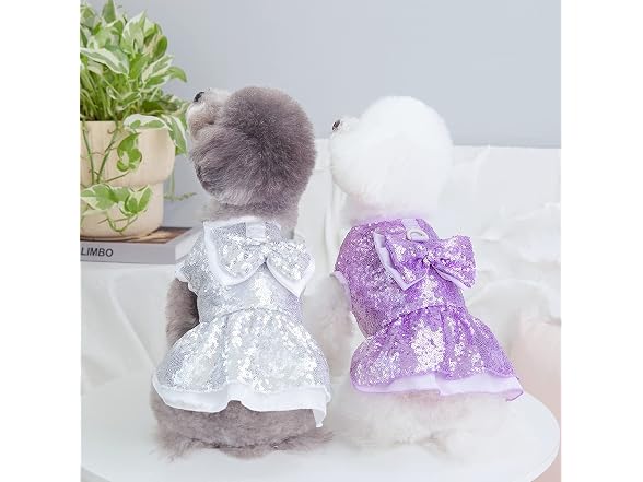 Tangpan Sequins Bow-Knot Pet Dance Dress Dog