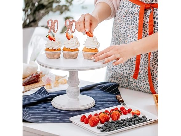 Rose Gold 90th Birthday Cupcake Topper