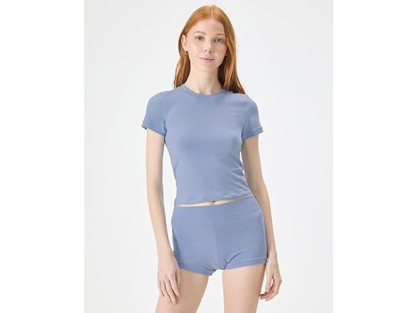 Florence By Mills Women Side Fitted Crew Tee Shirt