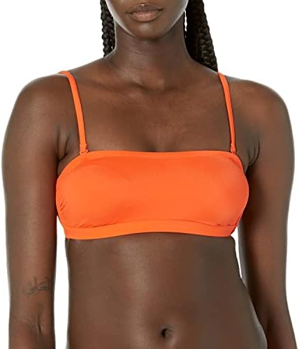 Amazon Essentials Women's Bandeau Swimsuit Top (Available in Plus Size) - Discontinued Colors, Orange, 5X