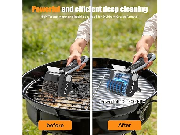 VUHIGIB Electric Grill Brush Gray Silver