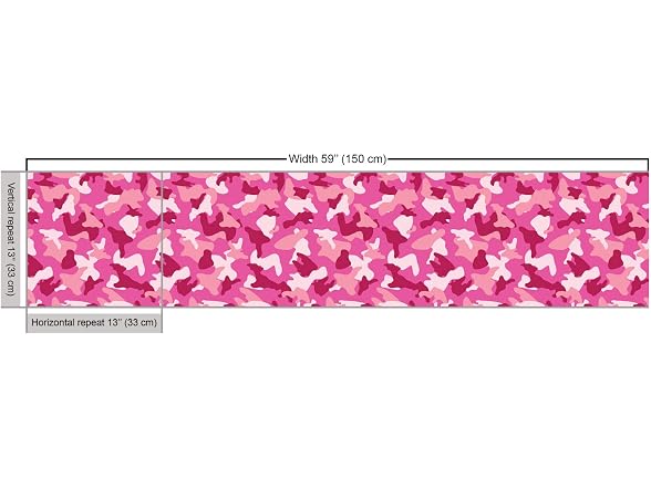 Ambesonne Camo Print Fabric by The Yard, Pink