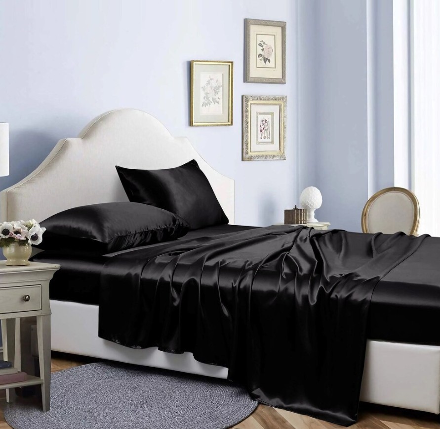 Bibb Home Silky Satin 4 Piece Sheet Set - Gallery 20