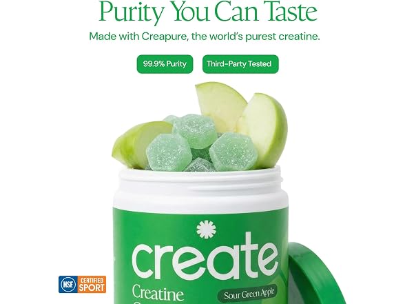Create Creatine Gummies Sour Green Apple