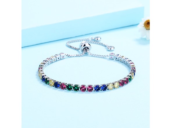 White Gold Adjustable Tennis Bracelet
