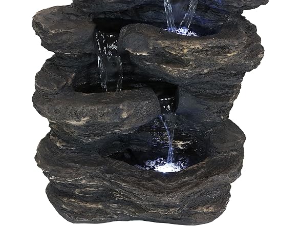 Sunnydaze Decor Rock Falls Fountain Grey - Gallery 7