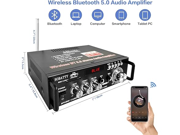 SOBATTY 300W Bluetooth Stereo Amp