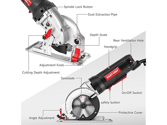 Eastvolt Mini Circular Saw, 4.5A Electric Corded