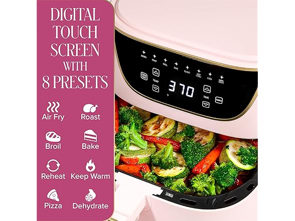 Paris Hilton Air Fryer, Large 6-Quart Capacity