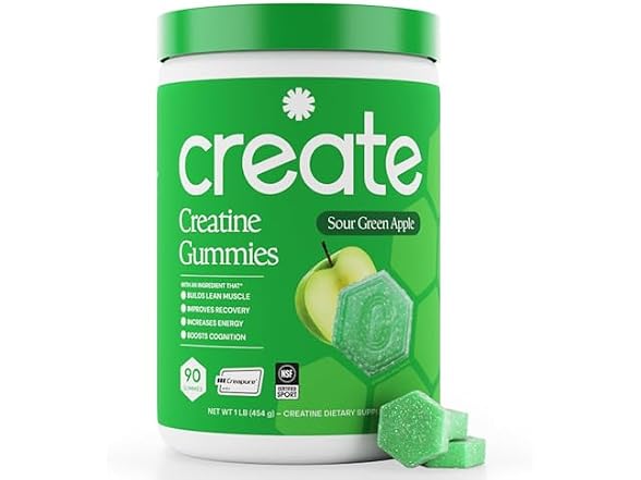 Create Creatine Gummies Sour Green Apple