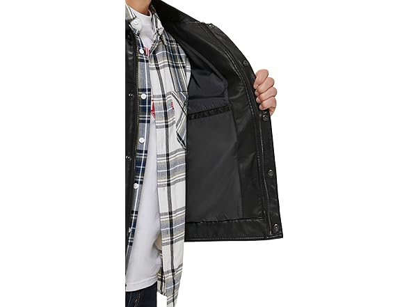 Levis Mens Faux Leather Trucker (2X & 3X)