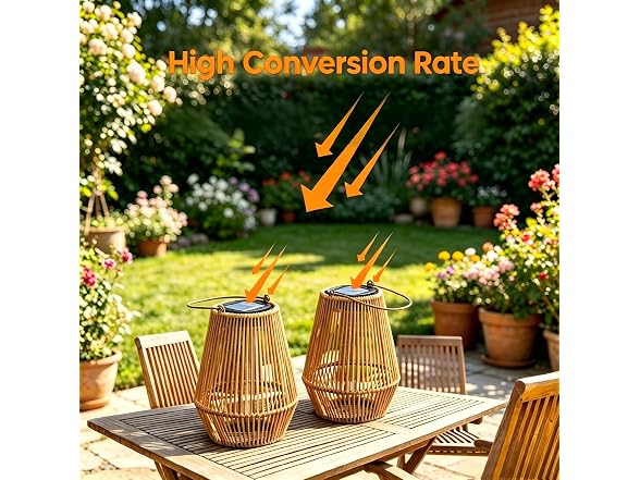 KagoLing Rattan Solar Lanterns 2Pk