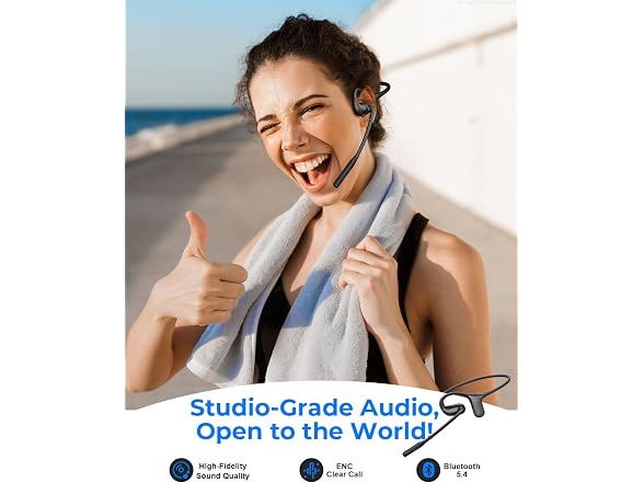 HANJIA Open Ear BT Headphones w/Mic
