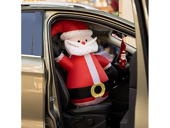 Zone Tech CR0001 Santa Blow-Up Décor for Cars Red