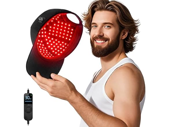 Laser Hair Growth Cap Red Light Therapy Black