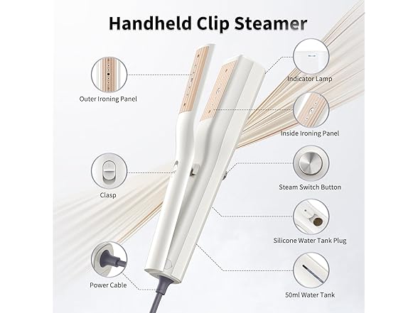 Iron Steamer for Clothes - Mini Iron, Portable Handheld Garment Steamer, 3 in 1 Steam Iron Wet & Dry Ironing, 15s Fast Heat Up, 900W Wrinkles Remover Clothes Steamer for Home, Office and Travel, 120V (Open Box)
