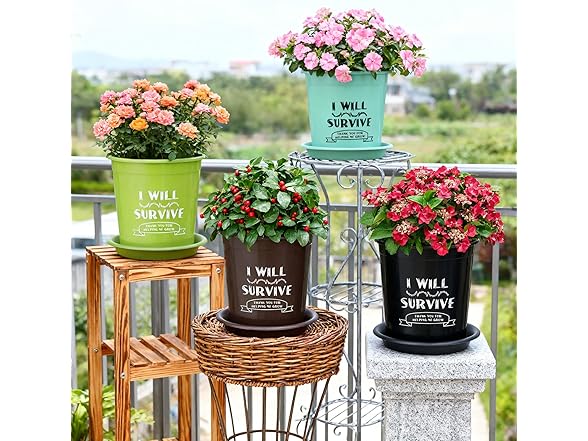 NIKONIKO 8 Pack 6.5 Inch Plant pots