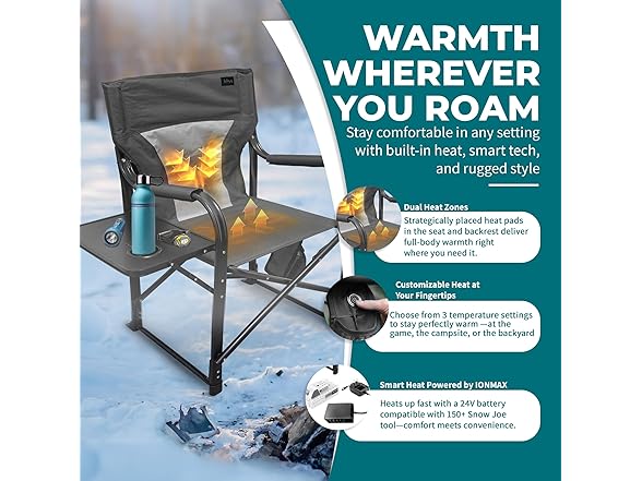 Bliss Hammocks Heated Directors Chair -Choose Color