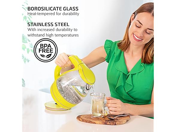 OVENTE Glass Kettle 1.5L Green