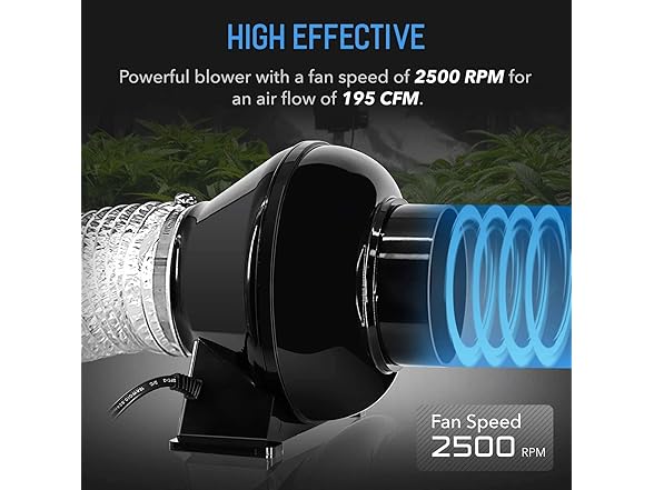 iPower 4 Inch 195 CFM Inline Fan Air Carbon Filter with Hook