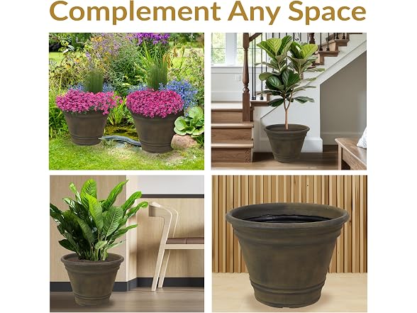 Sunnydaze Franklin 20'' Large Plastic Planter