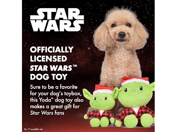 Star Wars for Pets Holiday Yoda Santa Plush Dog Toy