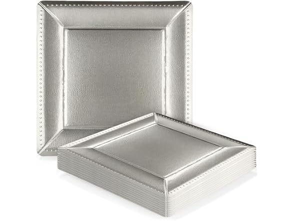 Kaya Luxurious Silver Square Edge Beaded