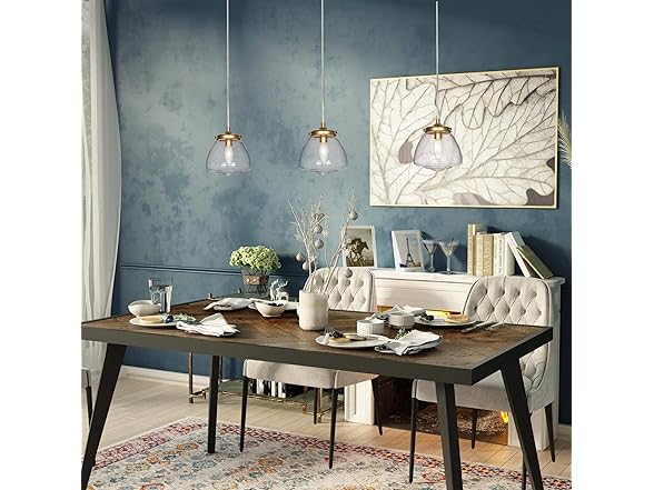 GEPOW GEPOW Antique Gold Pendant Light, Modern Hanging 