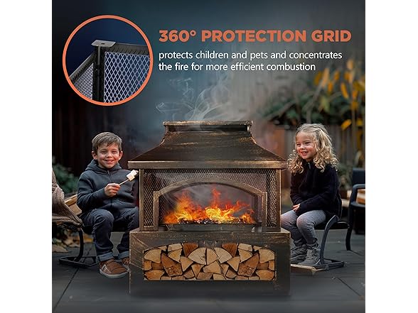 Red Mountain Valley 37" Fire Pits with Wood Storage