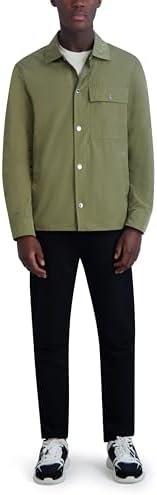 Karl Lagerfeld Paris Men's Chest Pocket Lt Weight Jacket, Olive