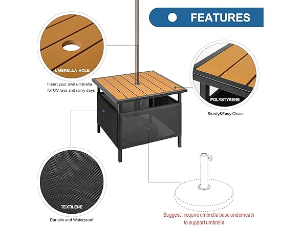 LZRS Square Outdoor Side Table