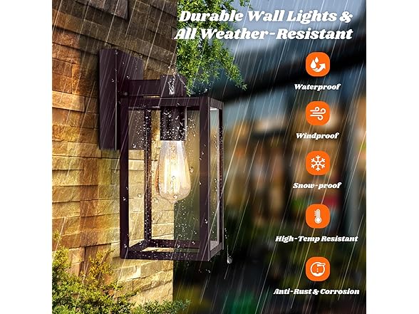 Brightever 2Pk 9.1" Outdoor Wall Lights