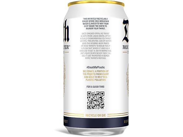 12PK Liquid Death Still Mountain Water, 12 oz