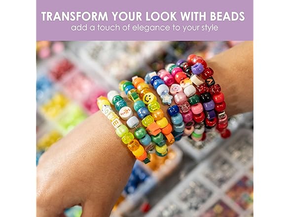 3,024 Pcs Pony Beads Crafting Kit